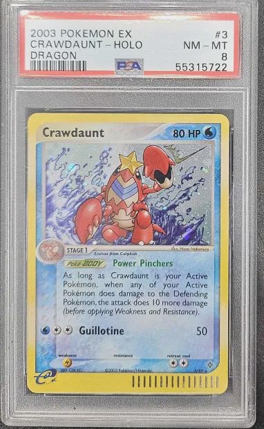 PSA 8 - Pokemon EX Crawdaunt - Holo Dragon [55315722]