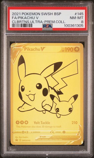 PSA 8 - 2021 Pokemon SWSH BSP FA/Pikachu V Cblrtns.Ultra-Prem.Coll [100361305]