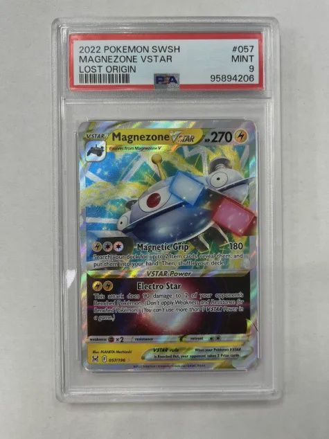 PSA 9 - 2022 Pokemon SWSH - Magenzone Vstar - Lost Origin (95894206)