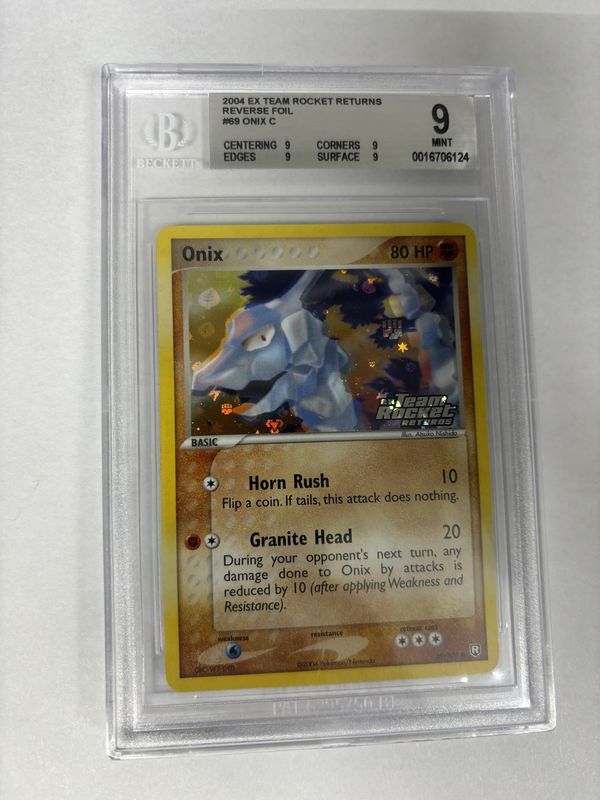 BGS -  9 2004 EX Team Rocket Return Reverse Foil #69 Onix C (0016706124)