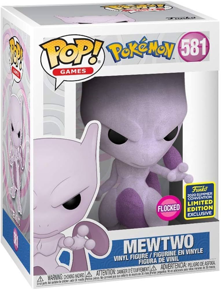 #581 Pokemon - Mewtwo [Flocked; San Diego Comic Con Lmt Ed] - Funko Pop