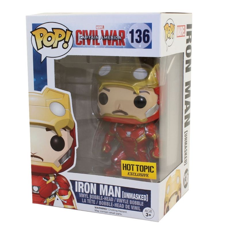 #126 Marvel - Iron Man (Unmasked) - Hot Topic Exclusive - Funko Pop!