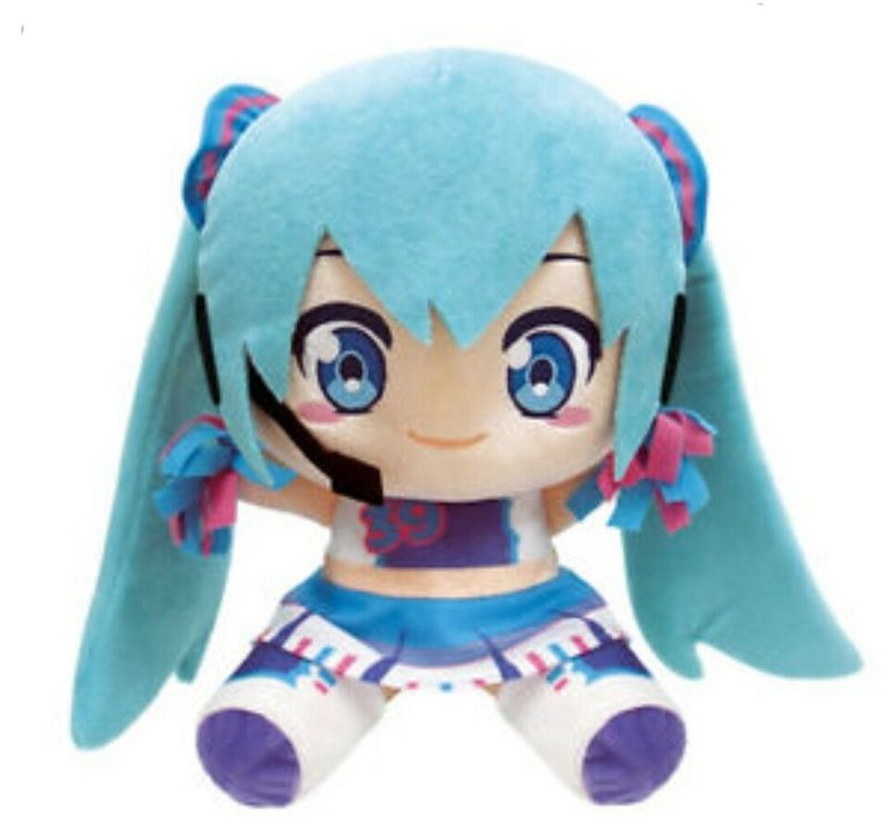 Cheerleader Sports Miku Plush, Toreba prize, 11&quot; Moving Hair Gimmick - Plush