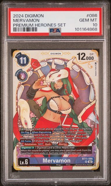 PSA Gem Mint 10 - Mervamon (2024,Digimon) Premium Heronies Set - #086 [101164868]