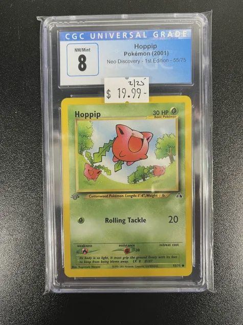 CGC 8 - Hoppip - Pokemon (2001) Neo Discovery - 1st Edition - 55/76 (3871081110)
