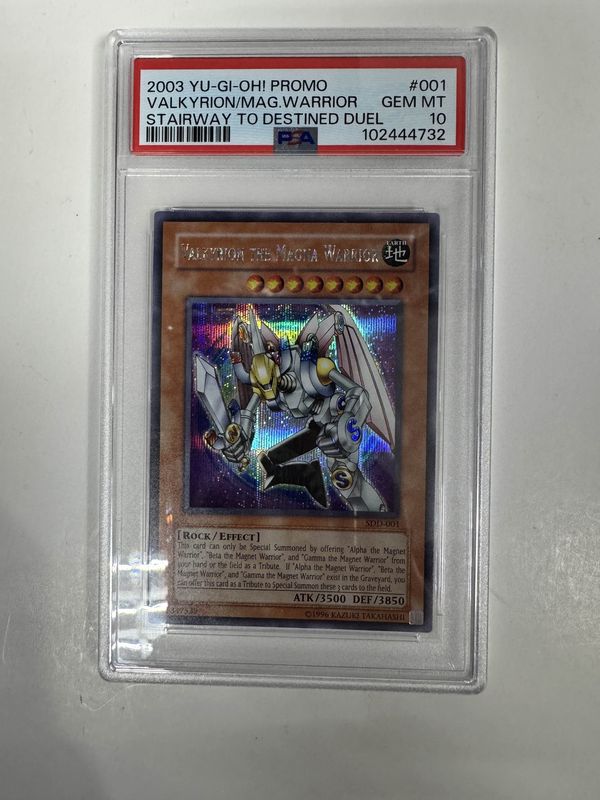 PSA 10 2003 Yu-Gi-Oh! Promo Valkyrion/Mag. Warrior Stairway To Destined Duel #001 (102444732)