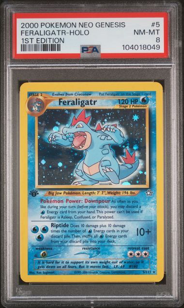 PSA 8 2000 Pokemon Neo Genesis Feraligatr- Holo 1st edition (104018049)