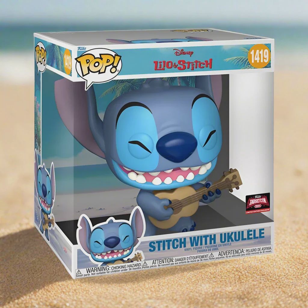 Funko Pop! Lilo &amp; Stitch: Stitch with Ukulele #1419 Jumbo [Target Con 2024]