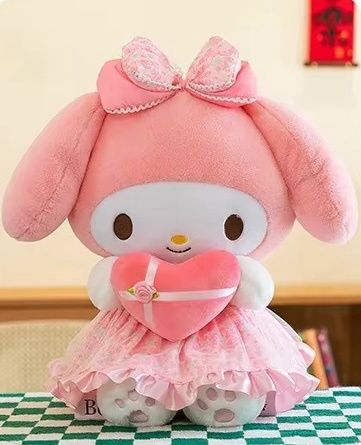 My Melody Holding a Pink Heart Plush