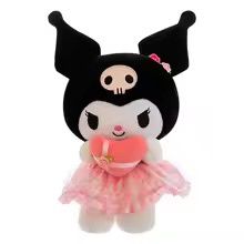 Kuromi Holding a Pink Heart Plush