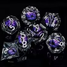 Purple Dragons Eye Rotating 7pcs Dice Set