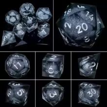 Silve Liquicore Silver Glitter 7 pcs Dice Set