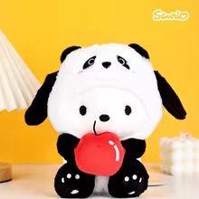 Pochacco Holding an Apple Dressed As A Panda Plush