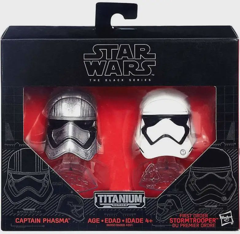 Star Wars Titanium Black Series Mini Helmets Captain Phasma Stormtrooper DieCast