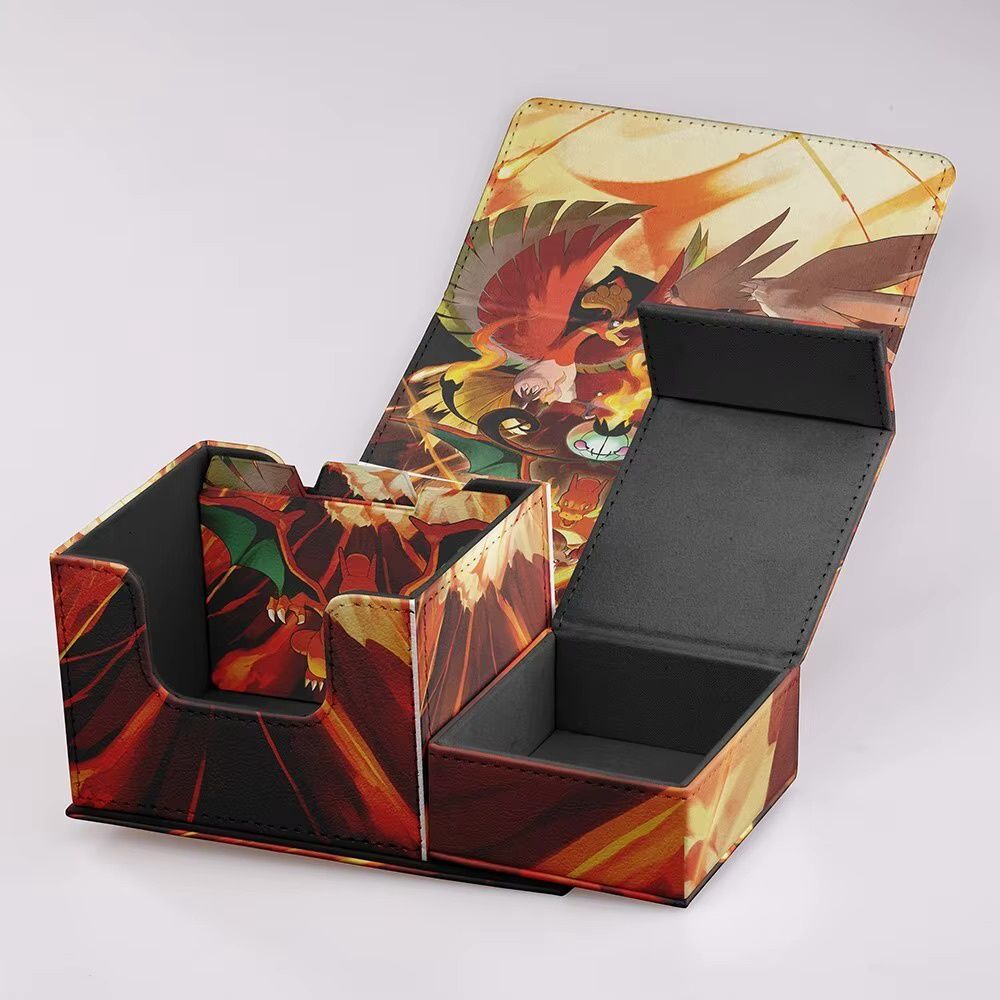 Pokemon Fire Type Flip Top with Magnetic Dice Box Deck Box