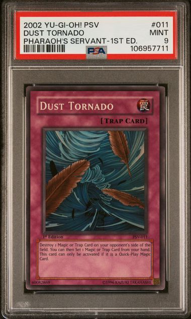 PSA 9 2002 Yu-Gi-Oh! PSV Dust Tornado Pharaoh's Servant 1st Edition #011 (106957711)