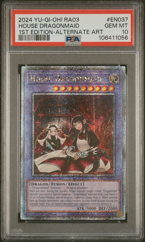 PSA - 10 2024 Yu-Gi-Oh! RA03 House Dragonmaid 1st Edition Alt Art #EN037 [106411056]