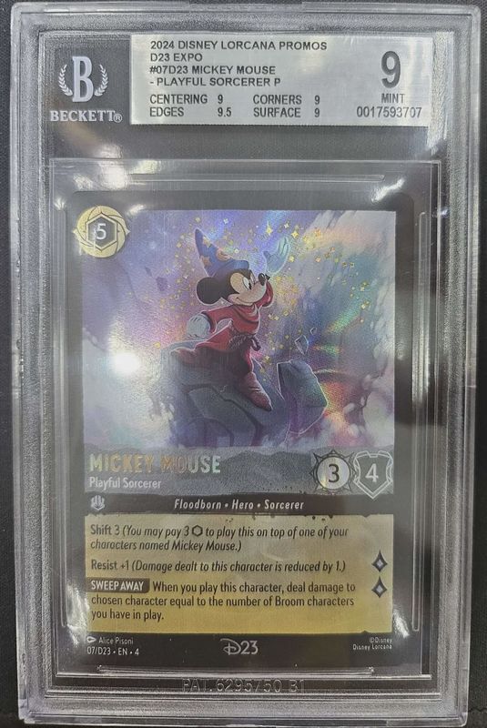 BGS 9 - 2024 Disney Lorcana Promos D23 Expo #07D23 Mickey Mouse - Playfull Sorcerer P [0017593707]