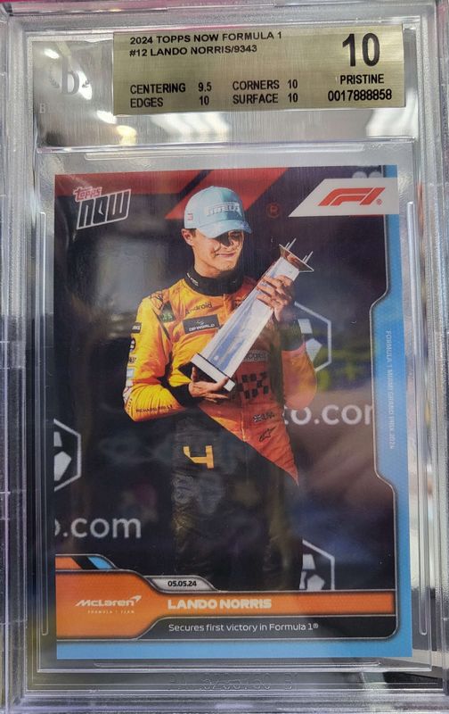 BGS - 10 2024 Topps Now Formula 1 #12 Lando Norris/9343 (1) [0017888851]