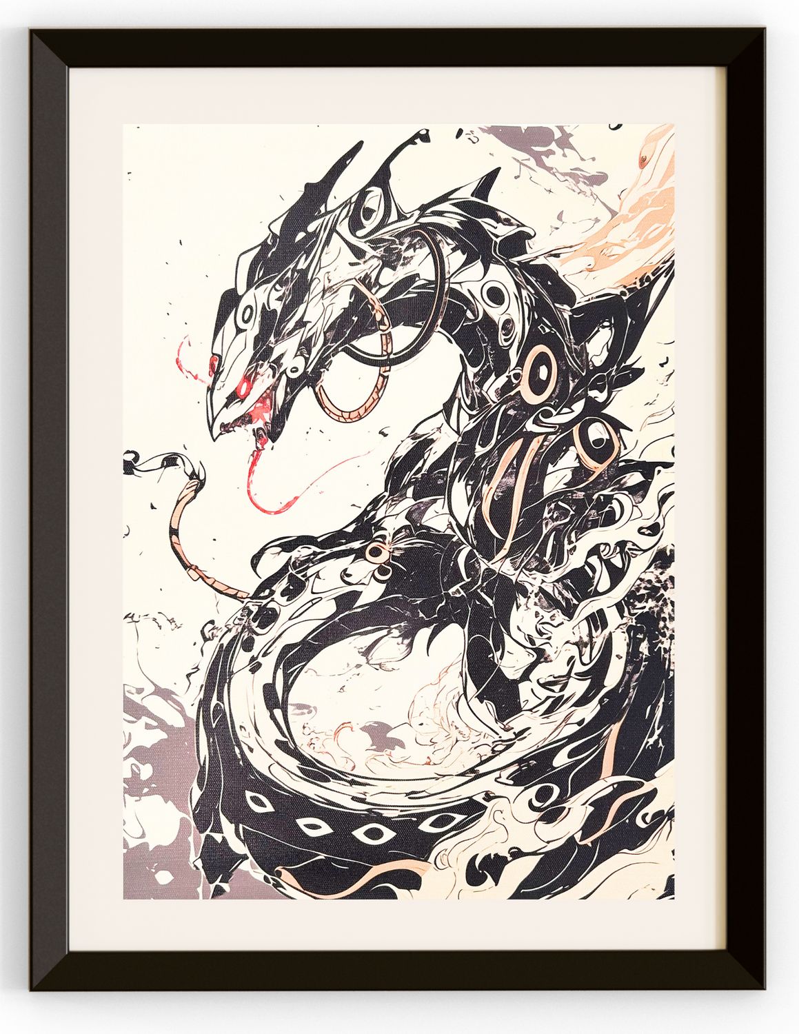 Mega Rayquaza Sketch Art Canvas Print