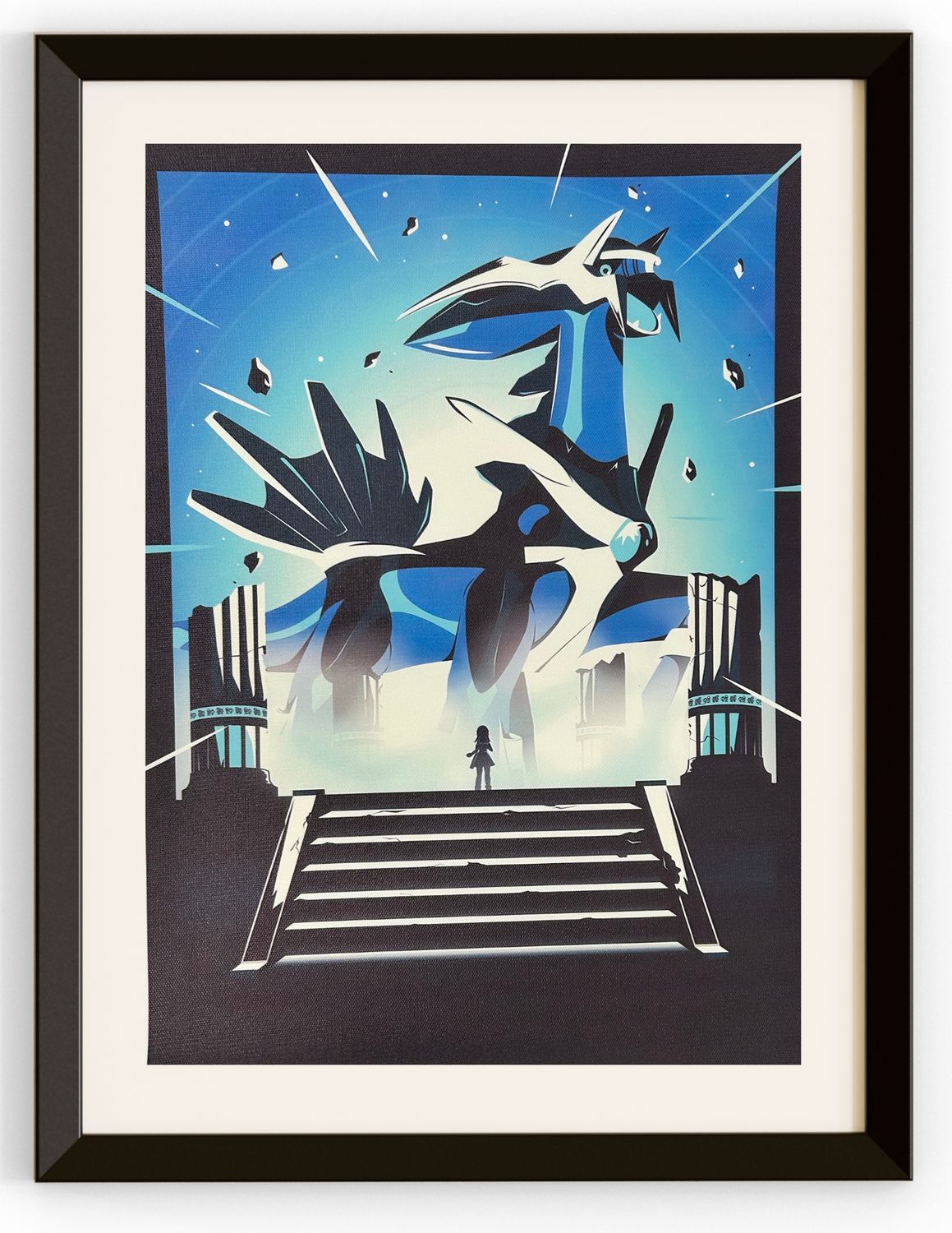 Dialga Towering In Front oF Stairs
