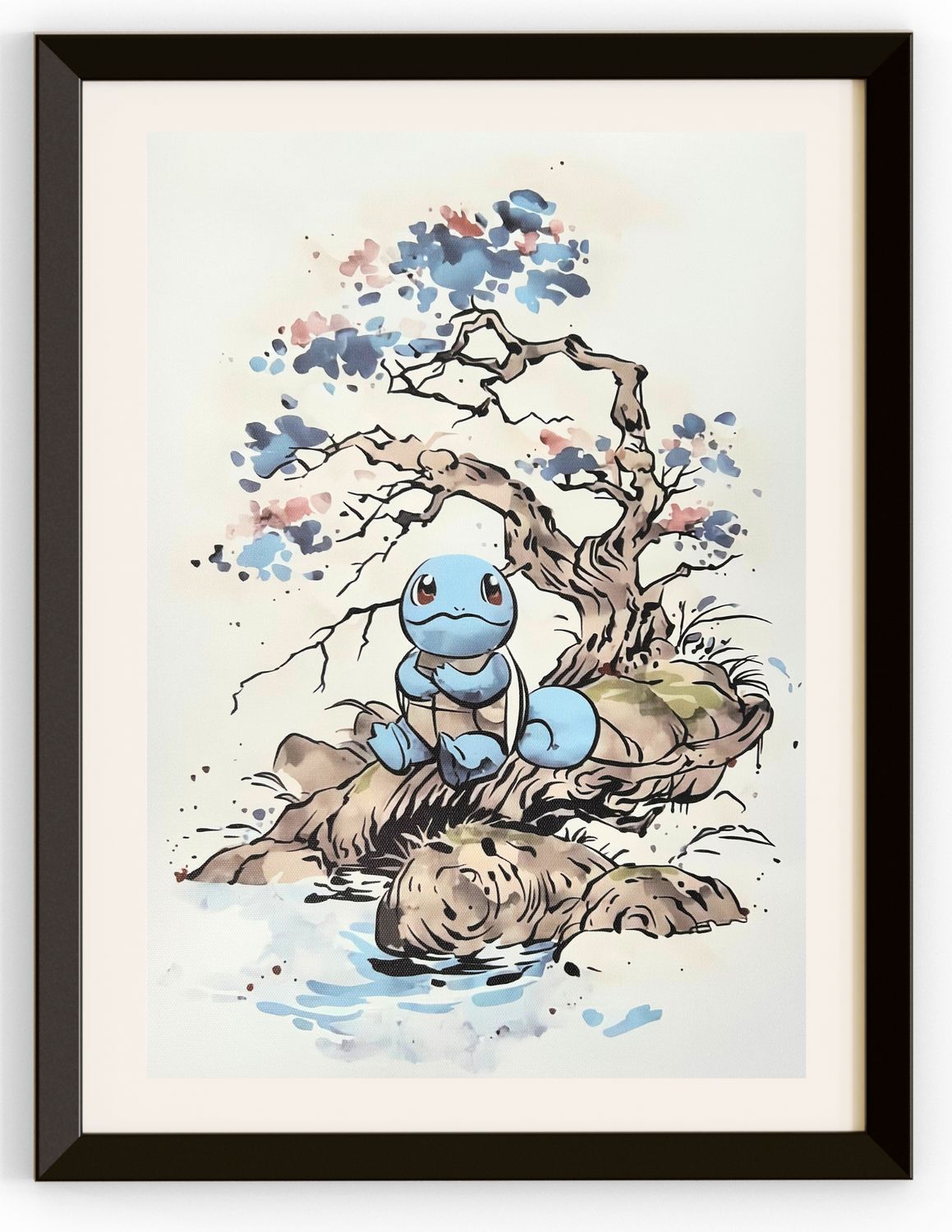 Squirtle Sitting on A Tree Canvas Print