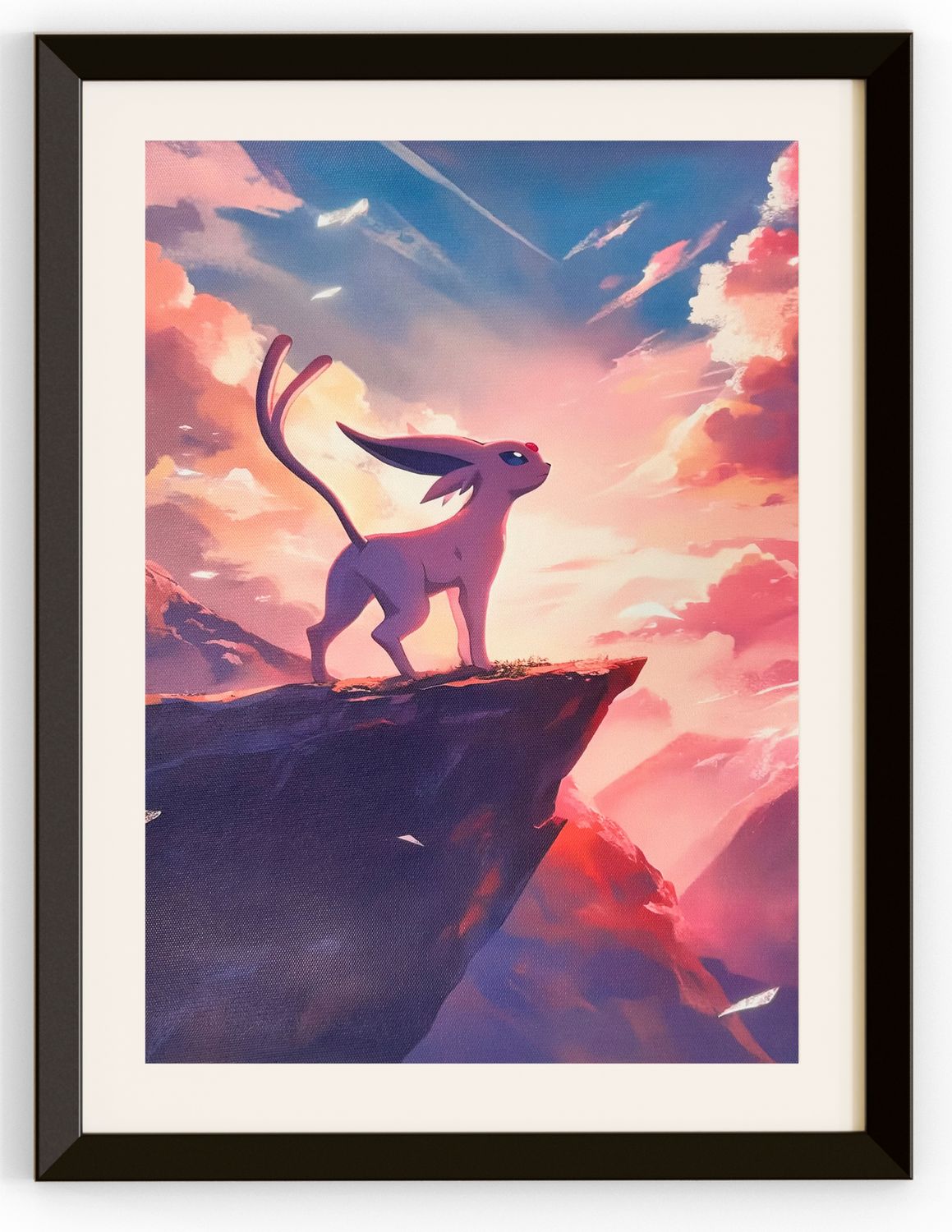 Espeon Standing on A Ledge At Sunrise Canvas Print