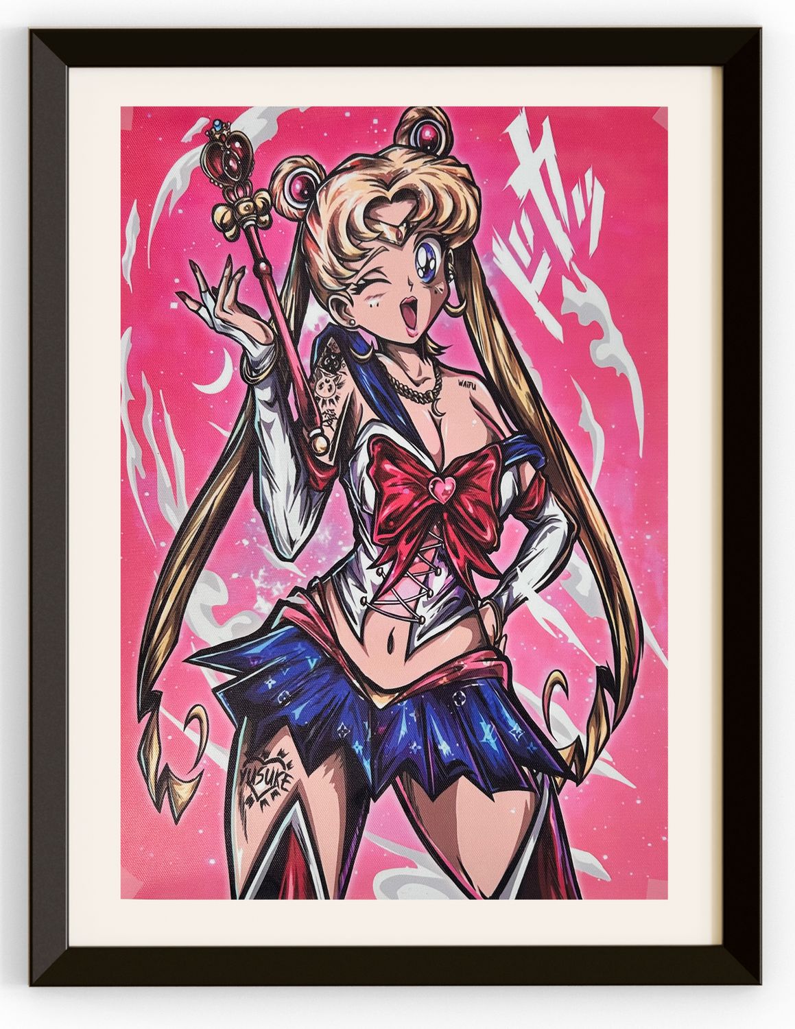 Sailor Moon With Tattoos Canvas Print