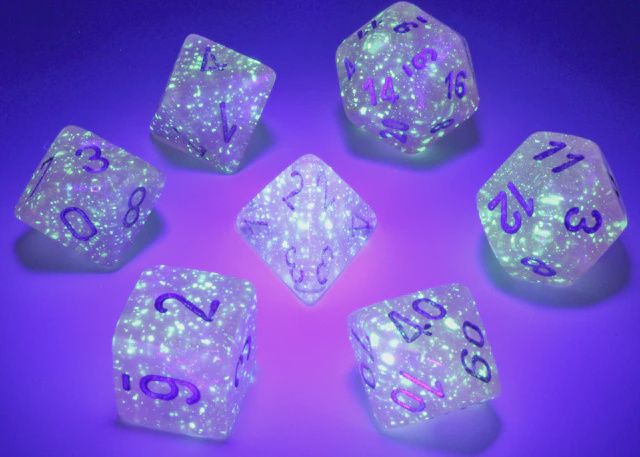 Chessex 7 Die Borealis Pink/Silver Polyhedral 7-Die Set - CHX 27584