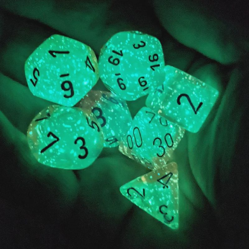 Chessex 7 Die Gemini Gel Green-Pink/blue Polyhedral Set - CHX 26464
