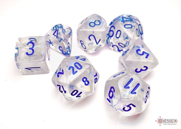 Chessex - Borealis Icicle/Light Blue Polyhedral 7-Die Set - CHX 27581