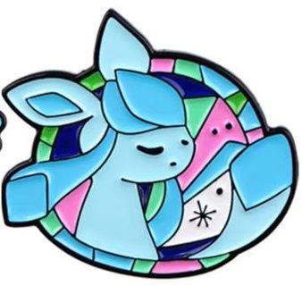 Glaceon In Front of Stained Glass Winder Enamel Pin