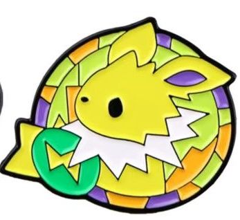 Jolteon In Front of Stained Glass Winder Enamel Pin