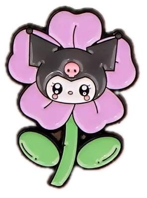 Kuromi on A Flower Enamel Pin