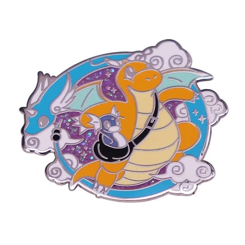 Dratini Dragonair &amp; Dragonite in A Circle Enamel Pin
