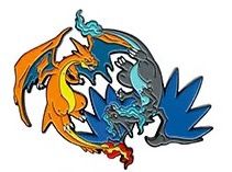 Charizard &amp; Mega Charizard Fighing Enamel Pin