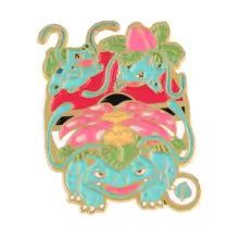 Bulbasaur Ivysaur &amp; Venusaur Evoultions With Pokeball Enamel Pin