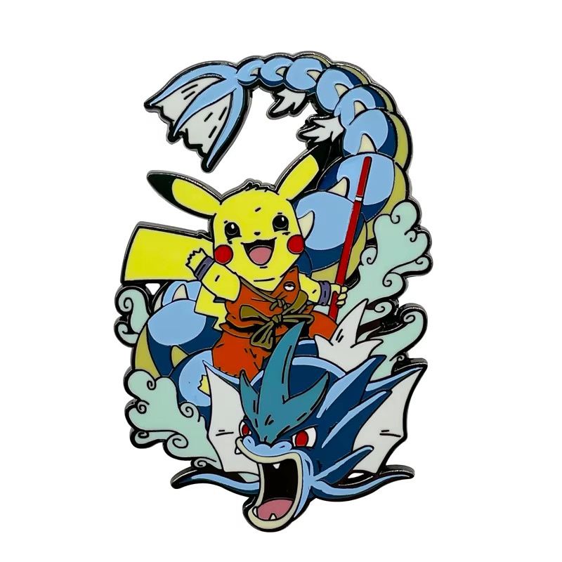 Pikachu Riding On Gyarados Dragon Ball Style Enamel Pin