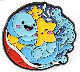 Squirtle Circle With Stars Enamel Pin