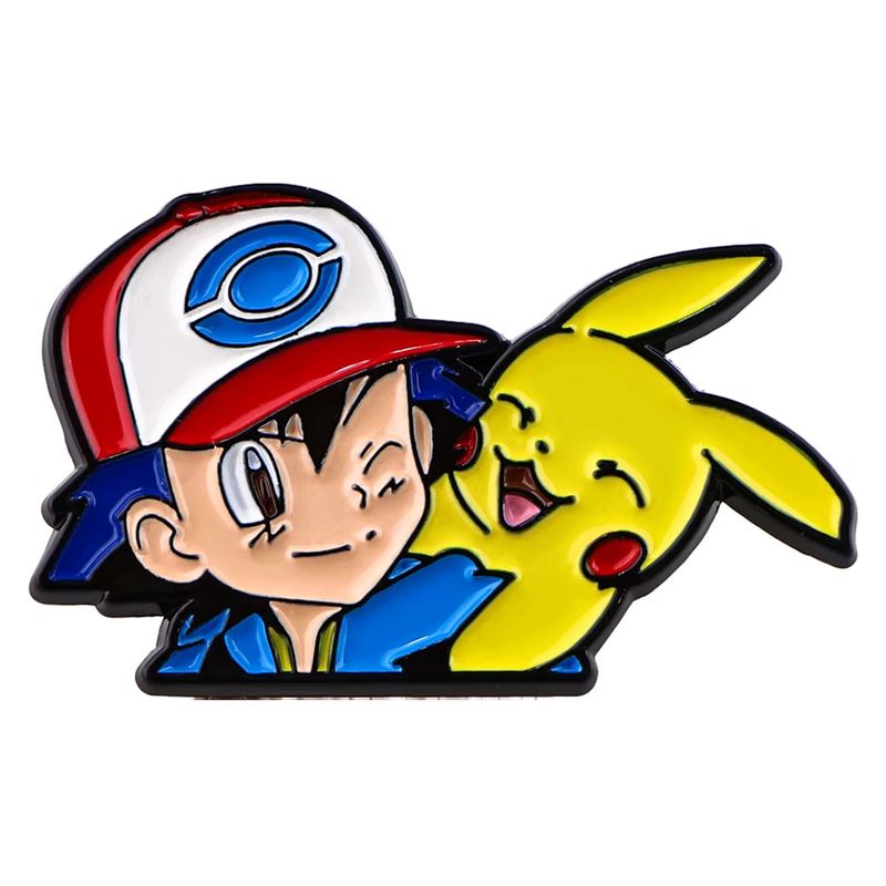 Ash With Pikachu On Shoulder Enamel Pin
