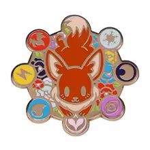 Eevee with Its Evoultion Symbols Enamel Pin