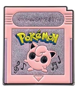 Pink Gameboy Cartridge with Jigglypuff Enamel Pin