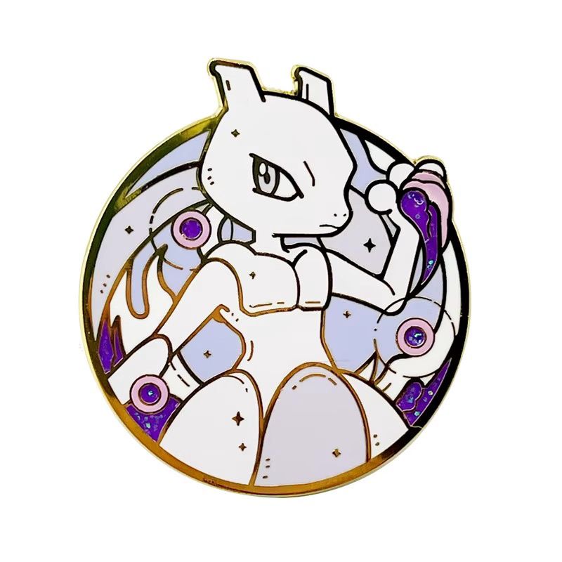 Mewtwo Circle Enamel Pin