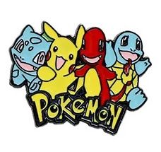 Bulbasaur Pikachu Charmander Squirtle With Pokemon Logo Enamel Pin