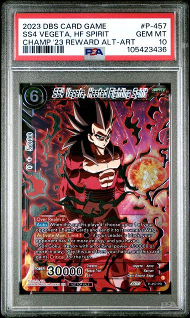 PSA 10 2023 Dragon Ball Super Card Game Championship 2023 Reward Alt-Art Card Set #p-457 Ss4 Vegeta, Hf Spirit (105423436)