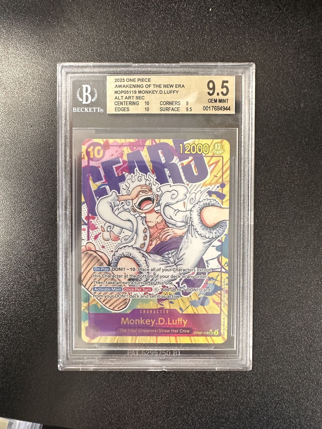 BGS 9.5 - 2023 One PIece Awakening of the New Era #OP05119 Monkey .D. Luffy Alt Art SEC [017684944]