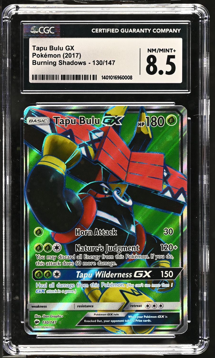 CGC - 8.5 Tapu Bulu GX Pokemon (2017) Burning Shdaowns - 130/147