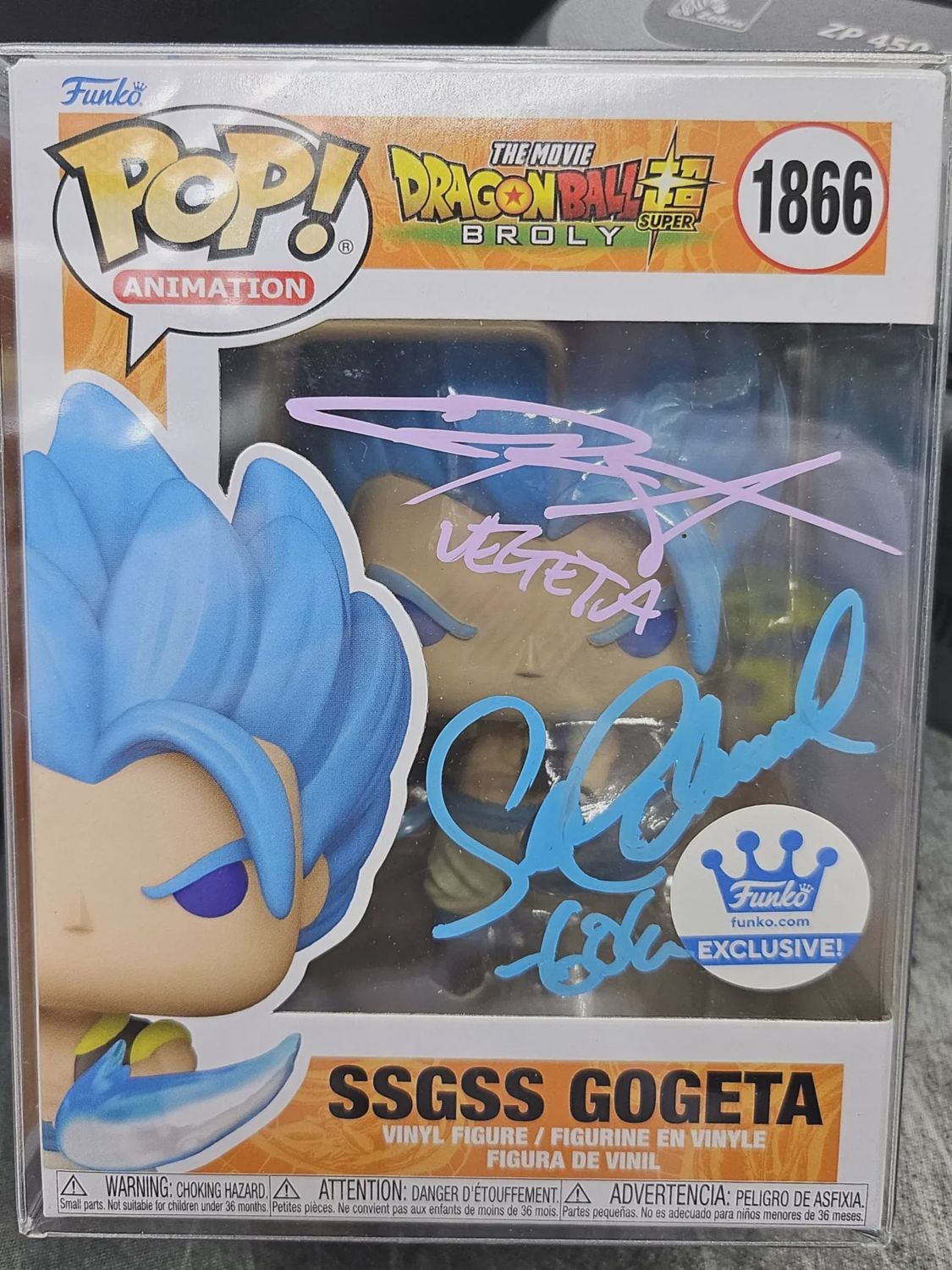 #1866 - Dragonball Super Broly - SSGSS Gogeta (Funko Exclusive) - Funko Pop, Condition: Signed