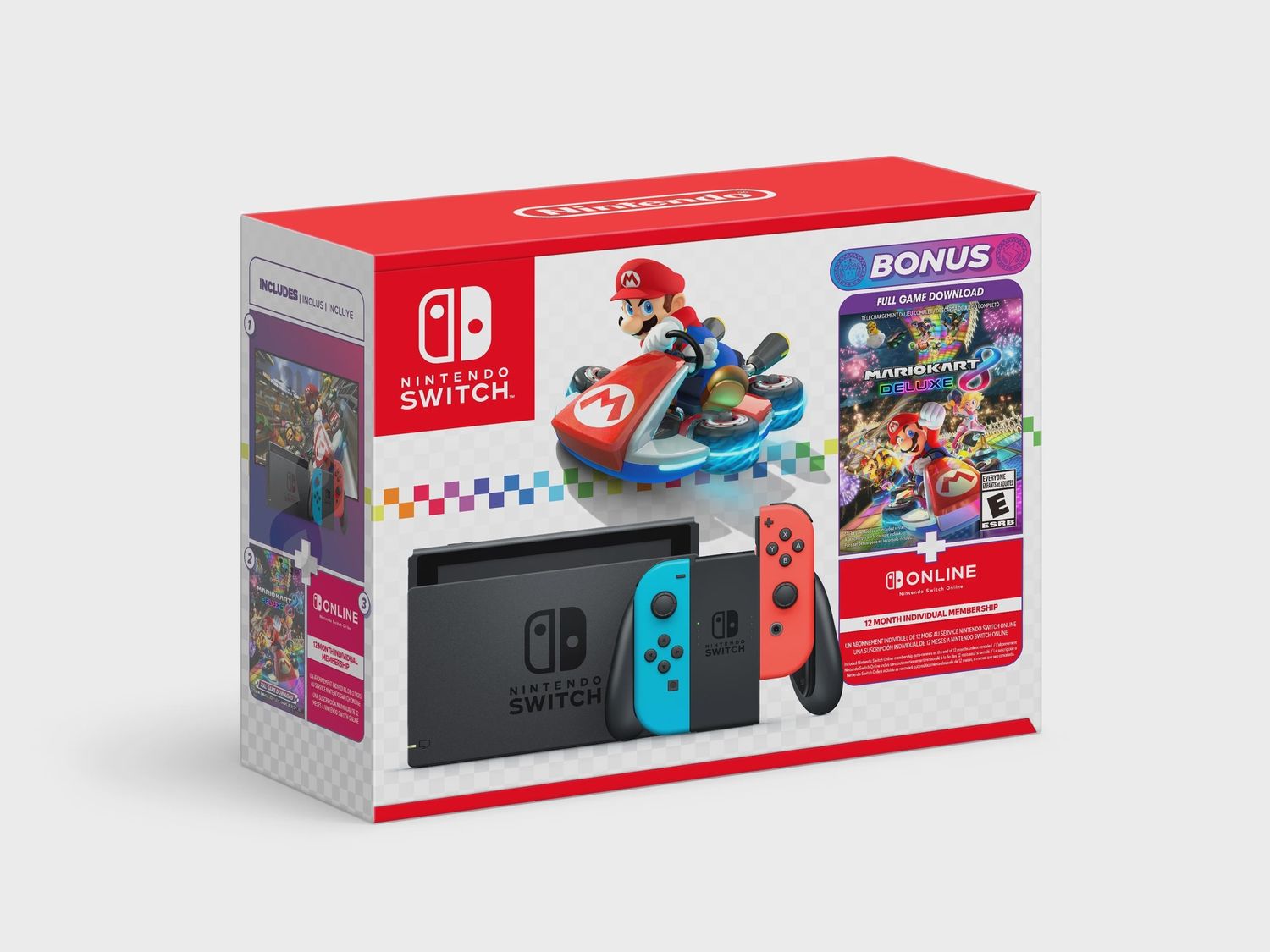 Mario Kart 8 Deluxe Switch Console - Red/Blue Joycons
