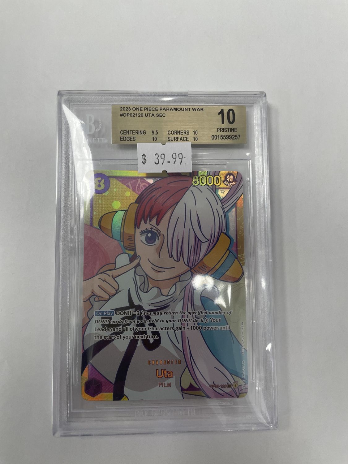 BGS 10 - Uta 2023 One Piece Paramount War #OP02-120 UTA Sec